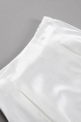 Back Elastic Waist Satin Minx Skirt