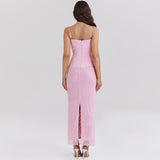 Strap Tube Top Mesh Long Dress