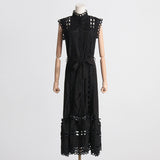Hollow waist cinching long skirt