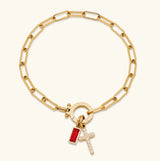 Moon Stone Love Knot Plated 18K Gold Bracelet