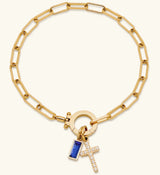 Moon Stone Love Knot Plated 18K Gold Bracelet