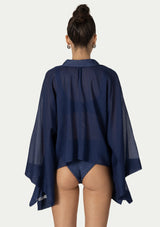 BEACH KIMONO MARINA NAVY BLUE