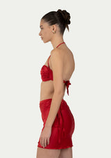 LEONE RED SATIN PAREO