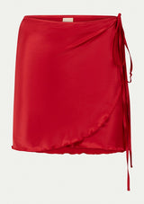 LEONE RED SATIN PAREO