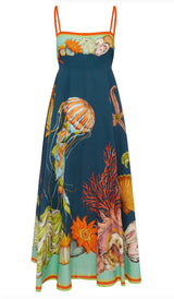 Under the Sea Cotton-linen Camisole Dress
