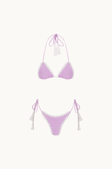 PEACHES CROCHET TRIM KINI - LILAC