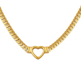 Small Heart Necklace Titanium Steel Hollow