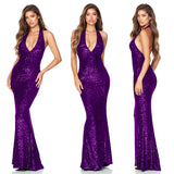 Jo || European And American Skirt Summer Women's Deep V Halter Backless Dress