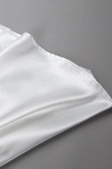 Back Elastic Waist Satin Minx Skirt