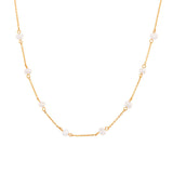 Stainless Steel Pearl Necklace & Bracelet