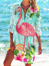 Bikini Coat Shirt Swimsuit Cardigan Women's Clothes Print Holiday Beach Shirt