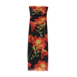Floral Print Tube Top Dress