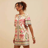 Crew Neck Printed Dress