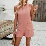 Sleeveless short jumpsuit pants