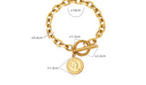 Titanium Steel Gold Plated Queen Bracelet