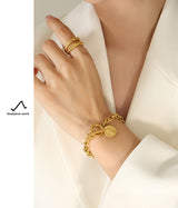 Titanium Steel Gold Plated Queen Bracelet