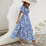 V-neckline Flounced Skirt