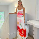 Sadie || Spring Women's Sling Backless Flower Print Dress