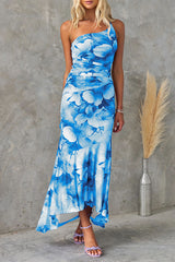 Jess || Flowers Print One-shoulder