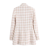 Double Breasted Check Blazer