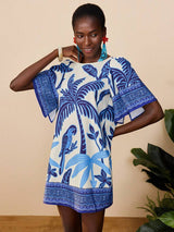 Crew Neck Printed Dress