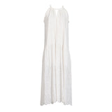 Shannon || Embroidered V-neck Halter Lace-up Sleeveless Dress