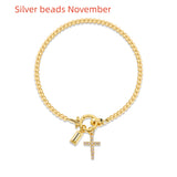 Moon Stone Love Knot Plated 18K Gold Bracelet