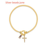 Moon Stone Love Knot Plated 18K Gold Bracelet