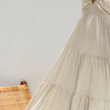 Cotton Sleeveless Lace Holiday Dress