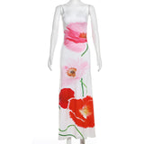 Sadie || Spring Women's Sling Backless Flower Print Dress