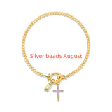Moon Stone Love Knot Plated 18K Gold Bracelet