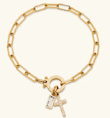 Moon Stone Love Knot Plated 18K Gold Bracelet