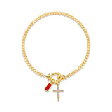 Moon Stone Love Knot Plated 18K Gold Bracelet