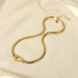 Cuban Chain Heart Necklace