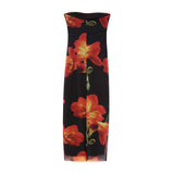 Floral Print Tube Top Dress