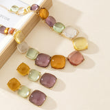 Geometric Candy Clavicle Necklace And Earrings