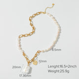 Half Pearl Pendant Necklace