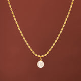 Jen Titanium Steel 18K Gold Pearl Necklace