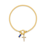 Moon Stone Love Knot Plated 18K Gold Bracelet