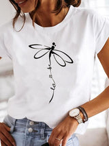 Zoe || Crew Neck Casual Printed T-shirt For Women
