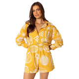 Fruit Printed Shorts Suit