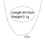 Stainless Steel Pearl Necklace & Bracelet