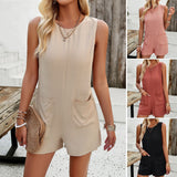 Sleeveless short jumpsuit pants