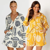 Fruit Printed Shorts Suit