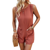 Sleeveless short jumpsuit pants