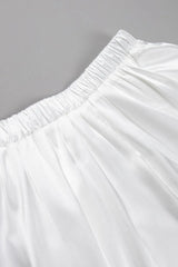 Back Elastic Waist Satin Minx Skirt
