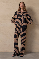 COLEB PANT - ALMOND/BLACK