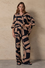 COLEB PANT - ALMOND/BLACK