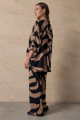 COLEB PANT - ALMOND/BLACK