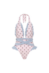 Cherries Tropez Ruffle Edge One-Piece